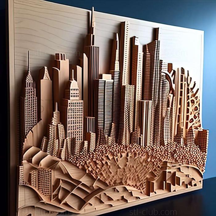 3D model city skyline (STL)